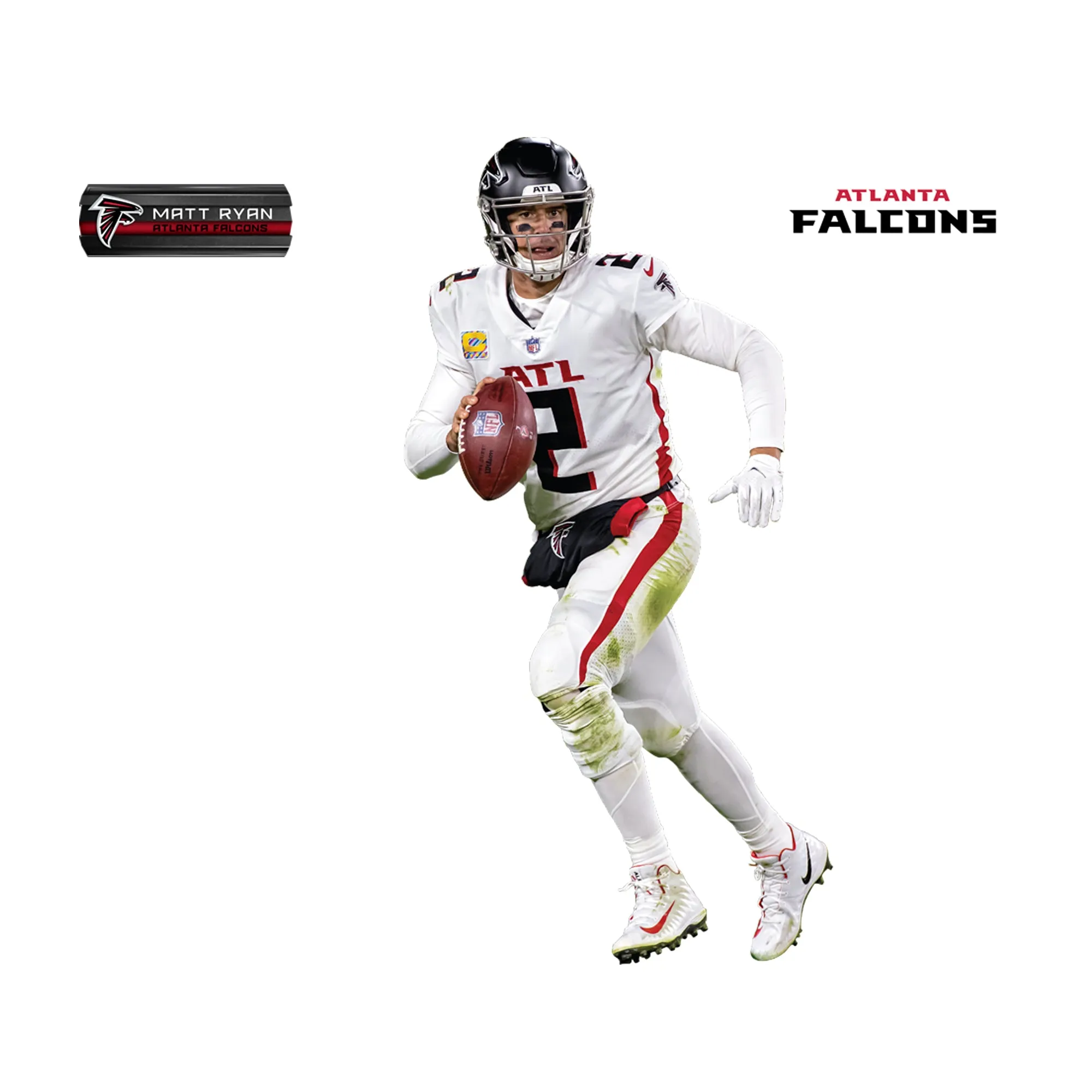 Atlanta Falcons: Matt Ryan         - Officially Licensed NFL Removable Wall   Adhesive Decal