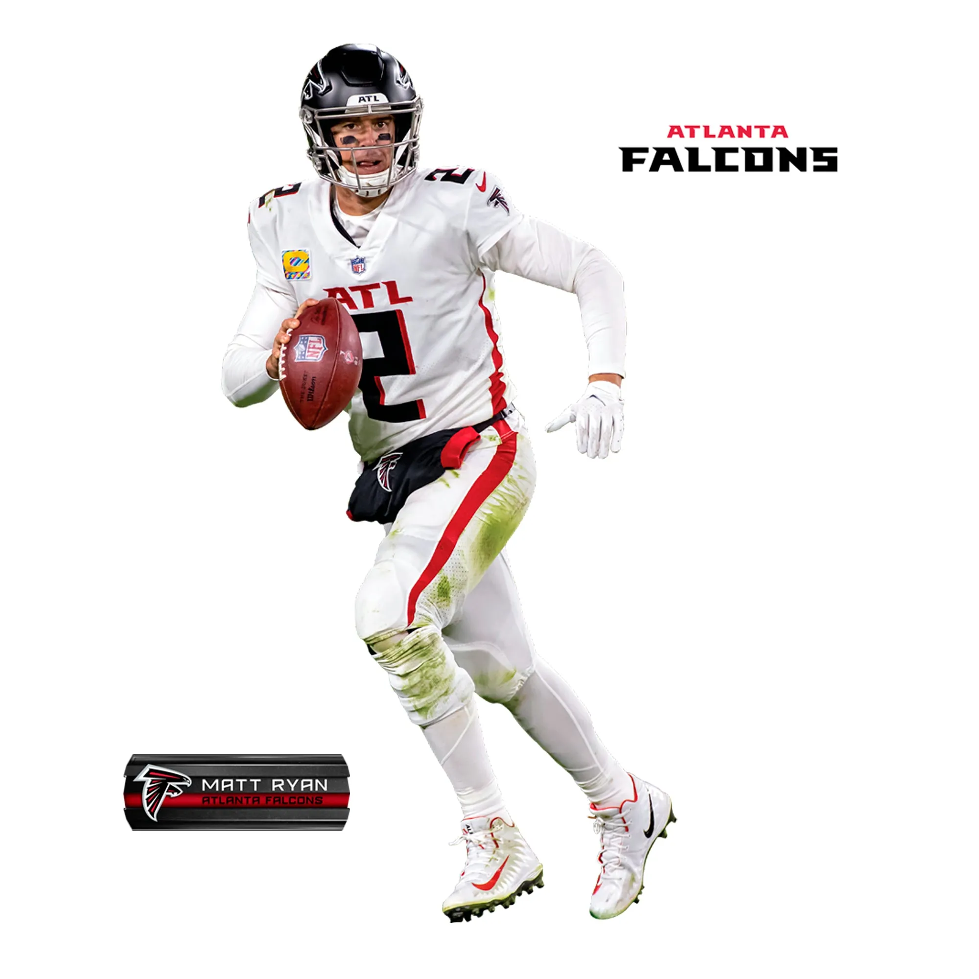 Atlanta Falcons: Matt Ryan         - Officially Licensed NFL Removable Wall   Adhesive Decal