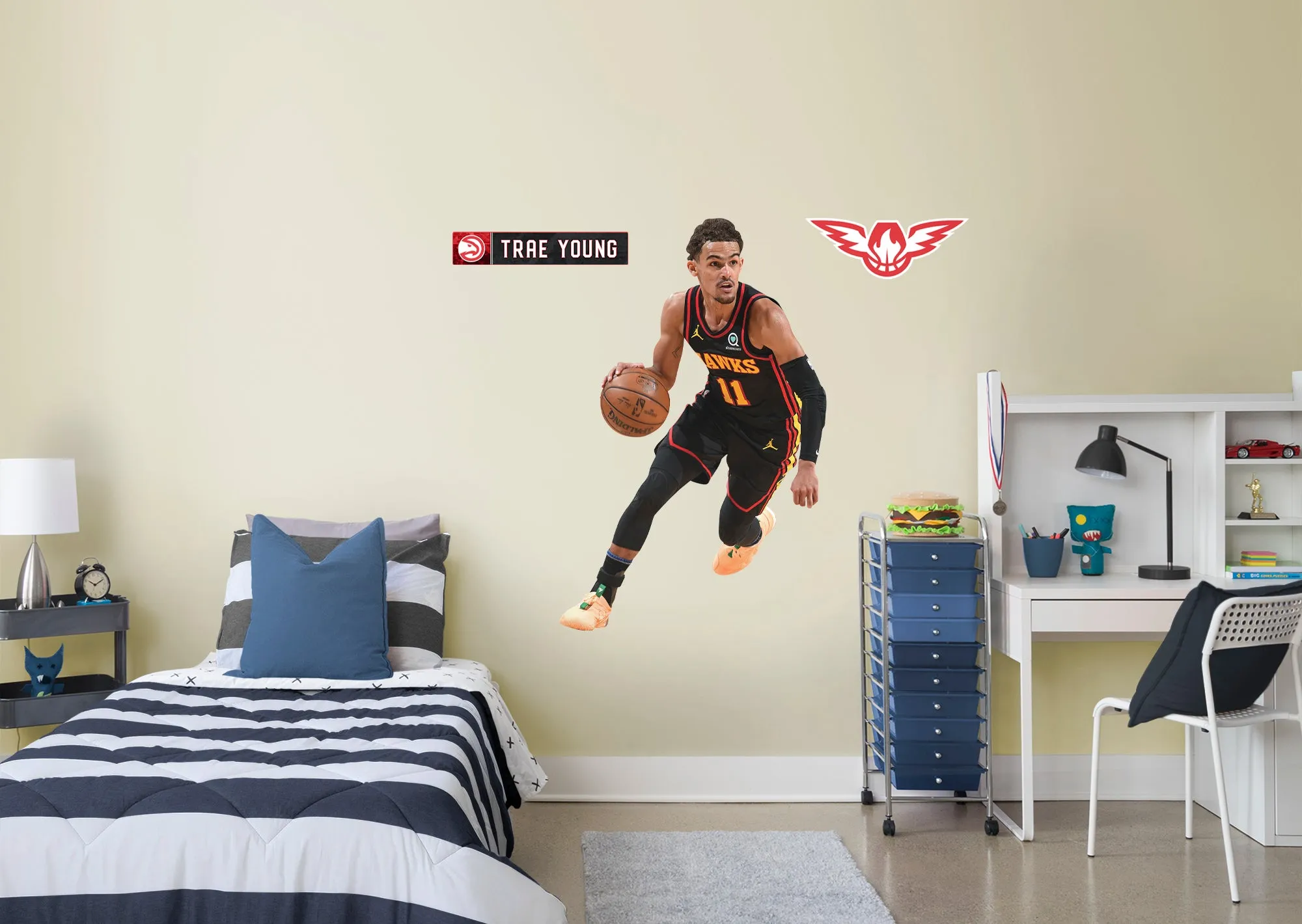 Atlanta Hawks: Trae Young  Statement        - Officially Licensed NBA Removable Wall   Adhesive Decal