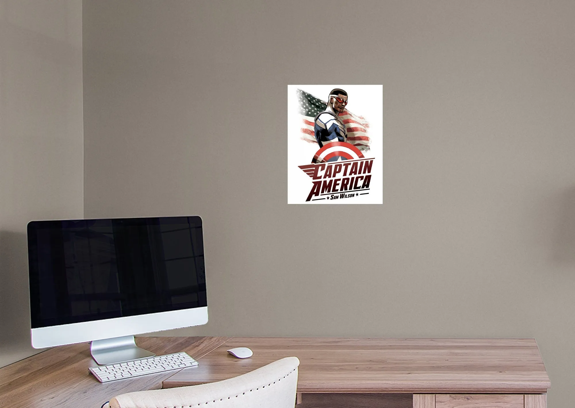 Avengers: Captain America (Sam Wilson) Flag Mural        - Officially Licensed Marvel Removable Wall   Adhesive Decal