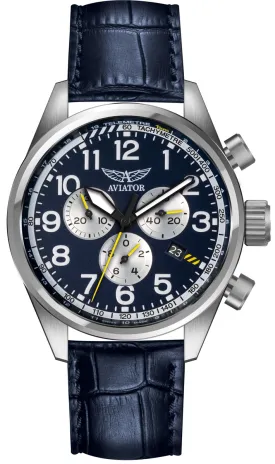 Certainly! Here is an optimized title for the product:

AVIATOR Airacobra V22571714 Premium Mens Pilot Watch with Leather Strap