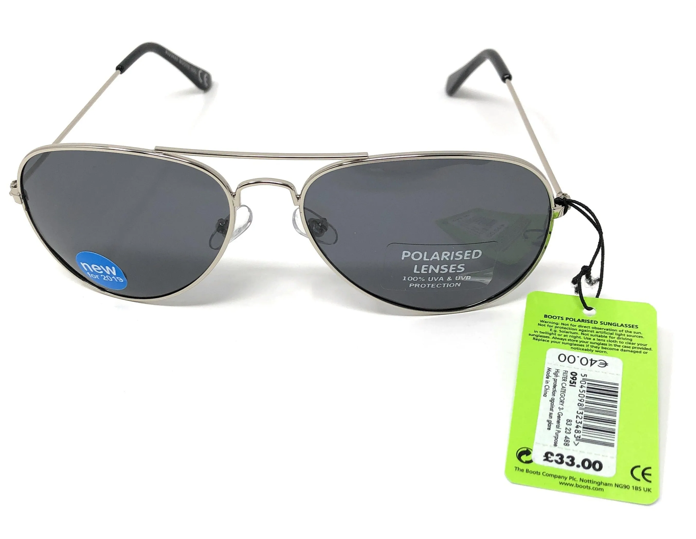 Aviator Polarised Pilot Style Sunglasses - Model:095I