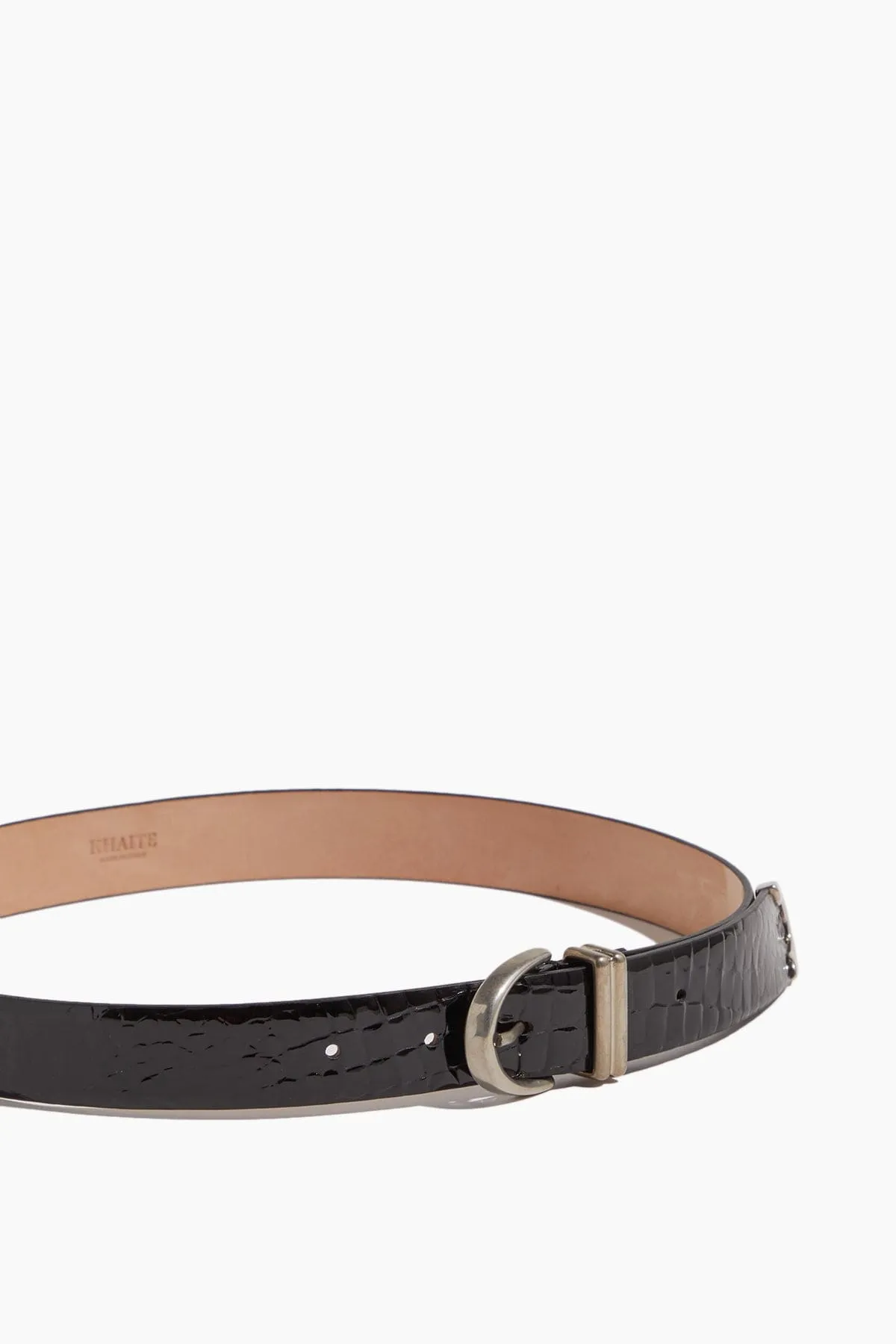 Bambi Belt with Antique Silver Buckle in Black