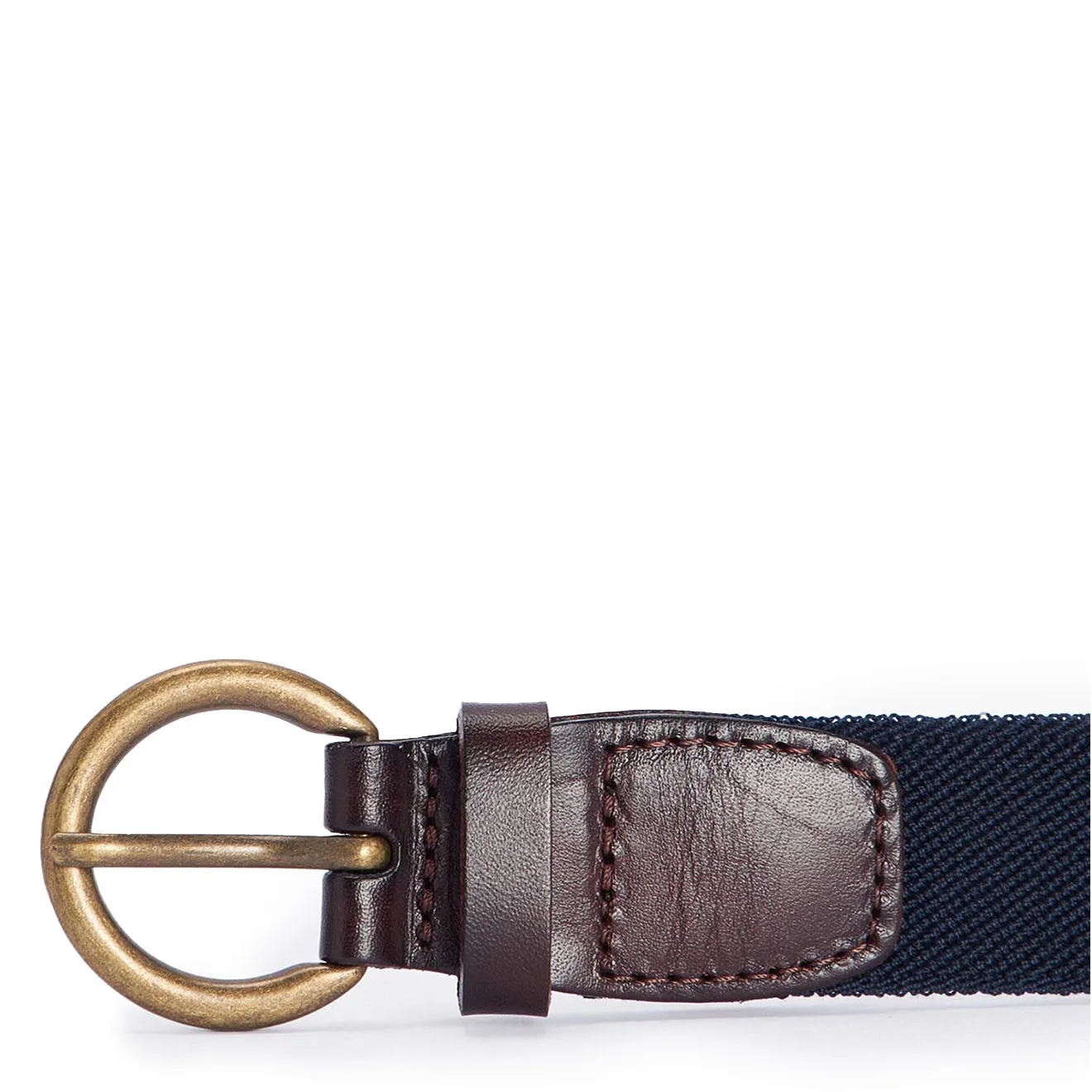 Barbour Leather Webbed Belt Navy