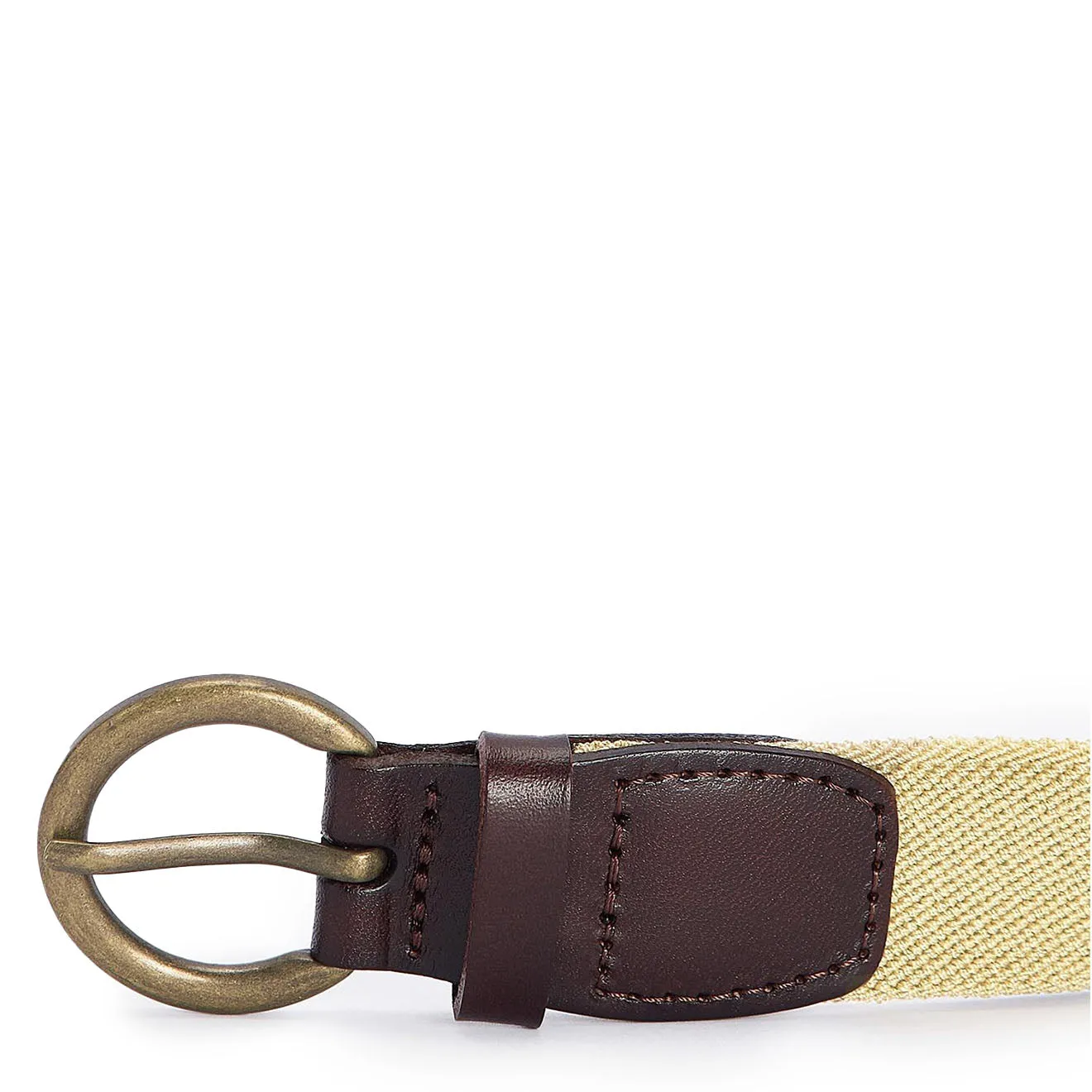 Barbour Leather Webbed Belt Sand