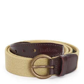 Barbour Leather Webbed Belt Sand