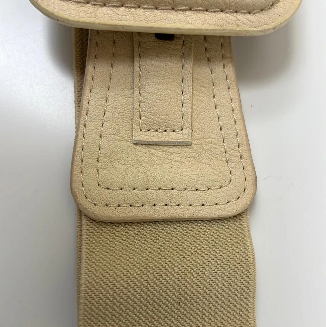 Basic Wide Elastic Belt with Self color Buckle 6058