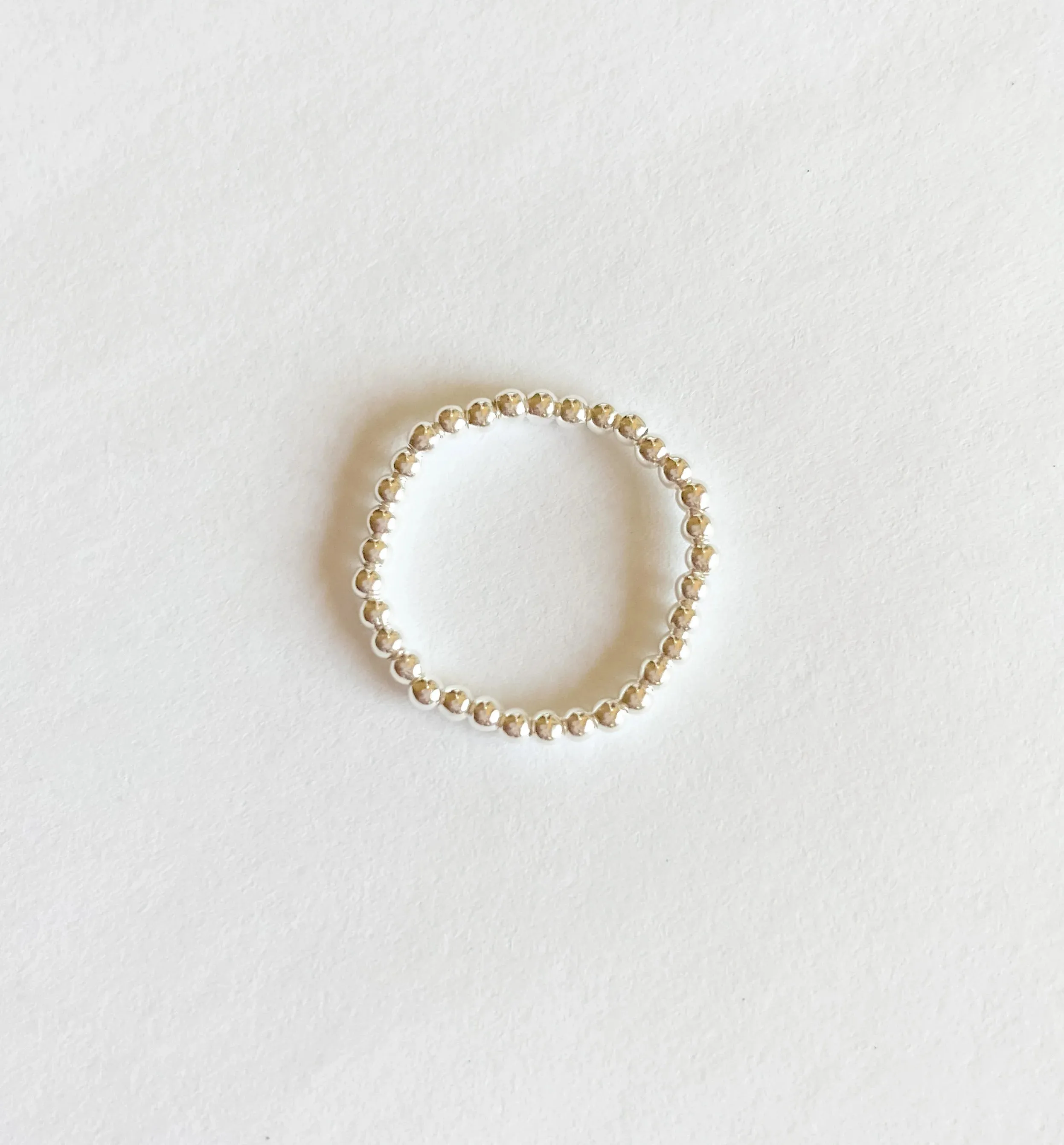 Beaded Blondes | Lexi 2MM Beaded Band Ring in Silver