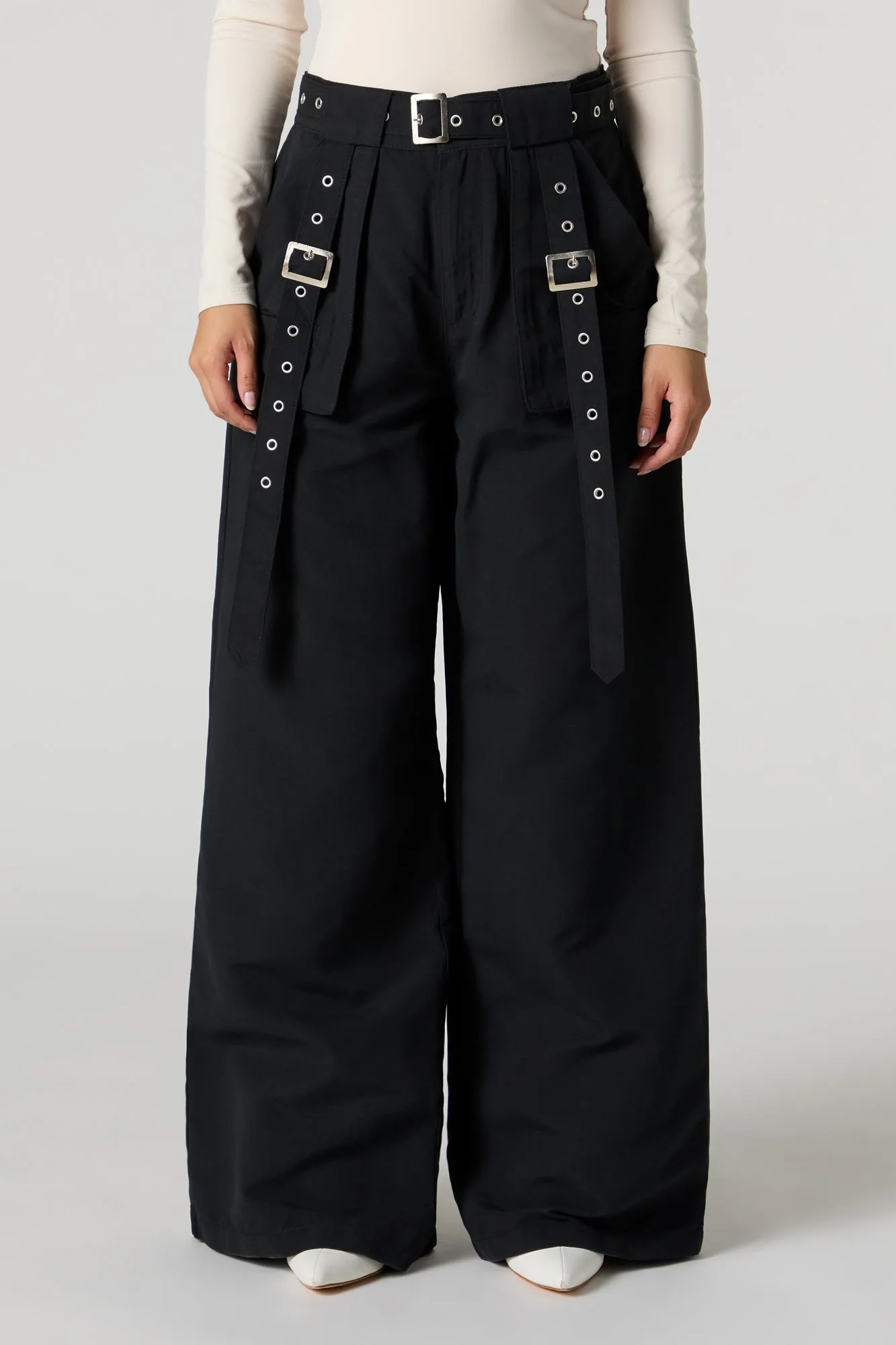 Belted Wide Leg Cargo Pant