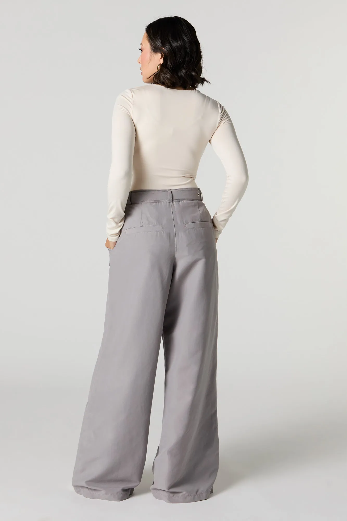 Belted Wide Leg Cargo Pant