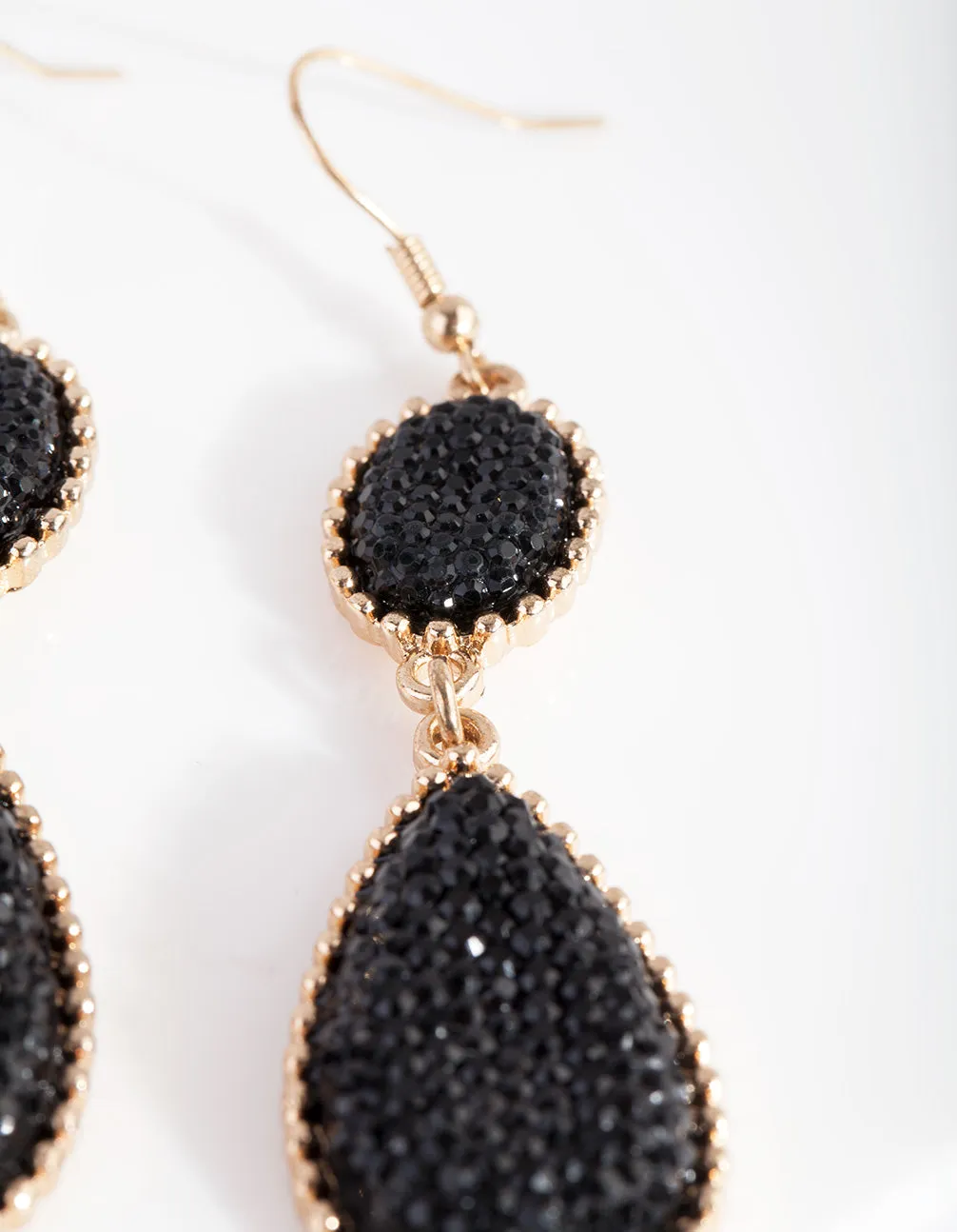 Black Gold Teardrop Jelly Earrings