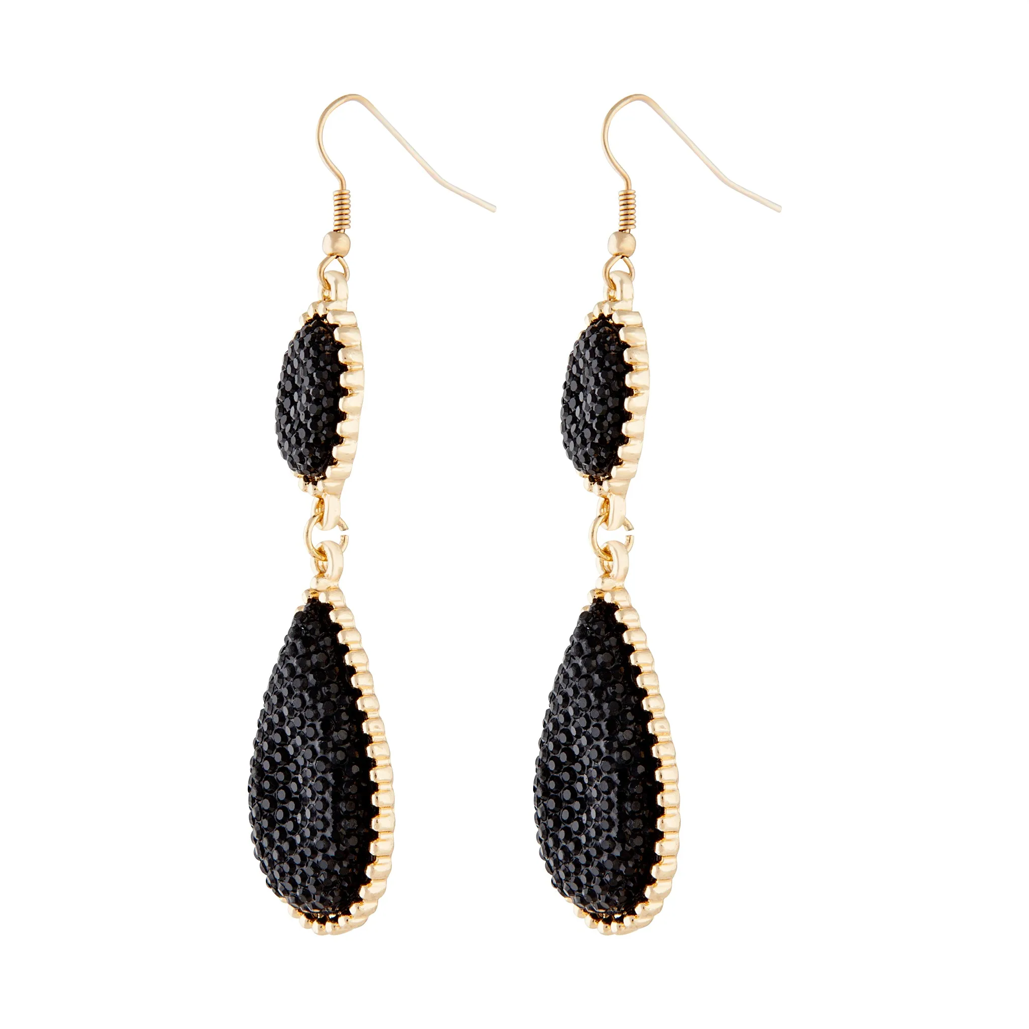 Black Gold Teardrop Jelly Earrings