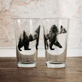 Black Lantern Beer Pint Glass Set - Double Exposure Bear