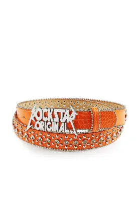 Blaze Rockstar Silver/Orange Logo Belt