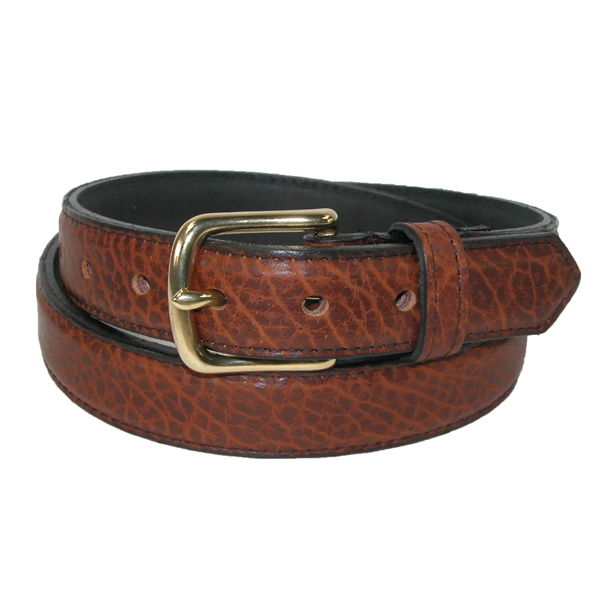 Boston Leather Men's Bison Leather Belt