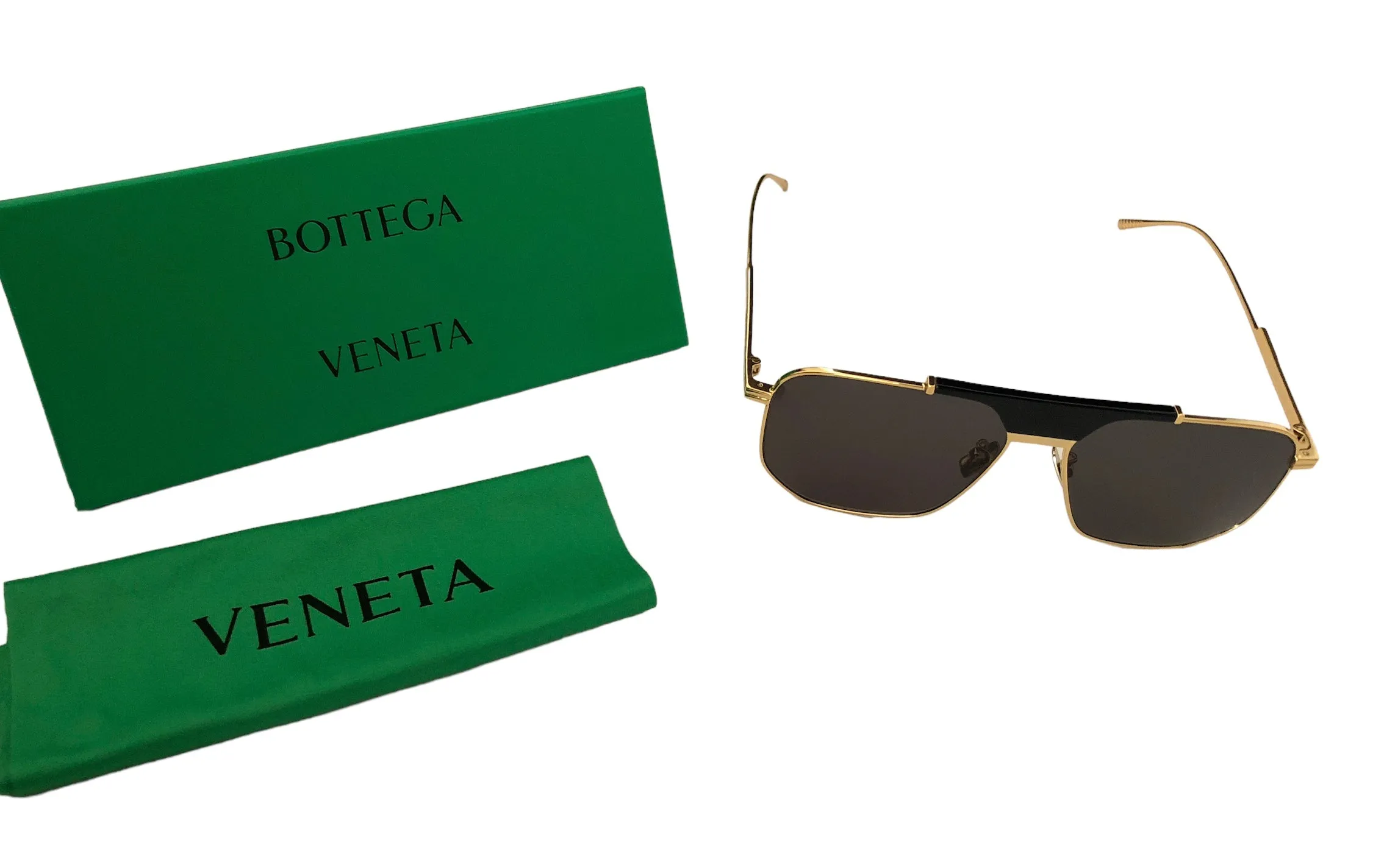 Bottega Veneta Gold Frame BV1036S Sunglasses Mens (NWT)