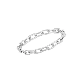 Boyfriend Paperclip Silver Chain Ring