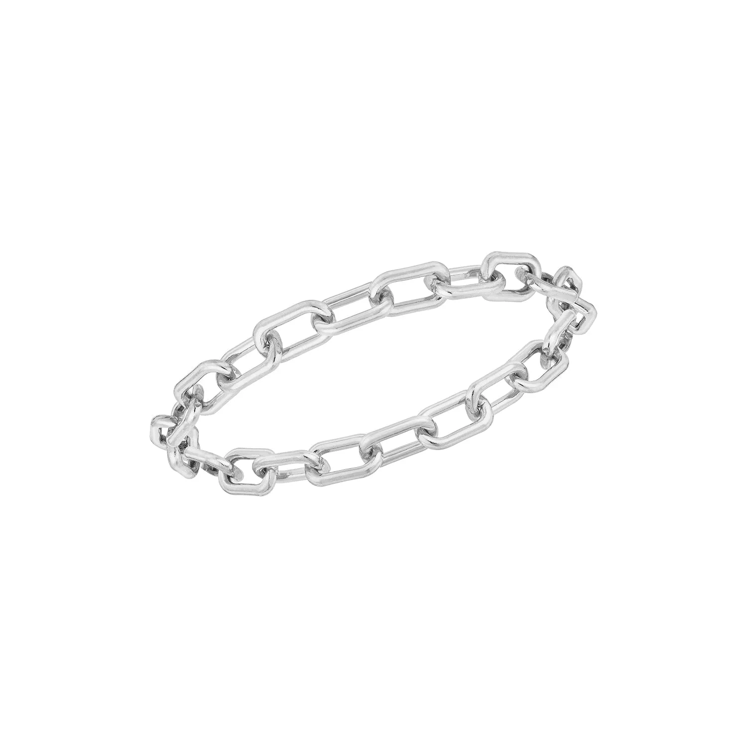 Boyfriend Paperclip Silver Chain Ring