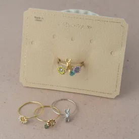 Bunny and Flower Ring Set