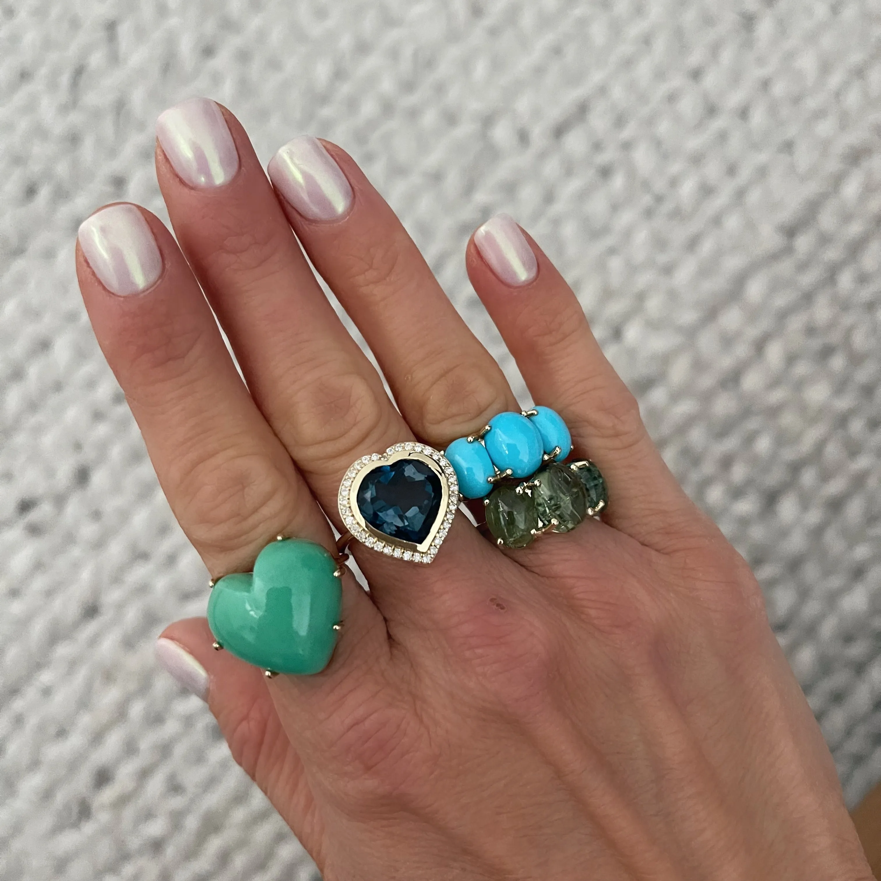 Candy Heart Puffy Chrysoprase Ring