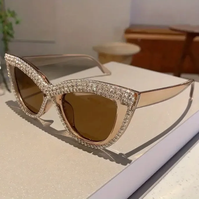 Cat Eye Rhinestone Sunglasses