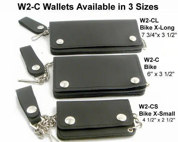 Chain Wallet Black Leather Biker