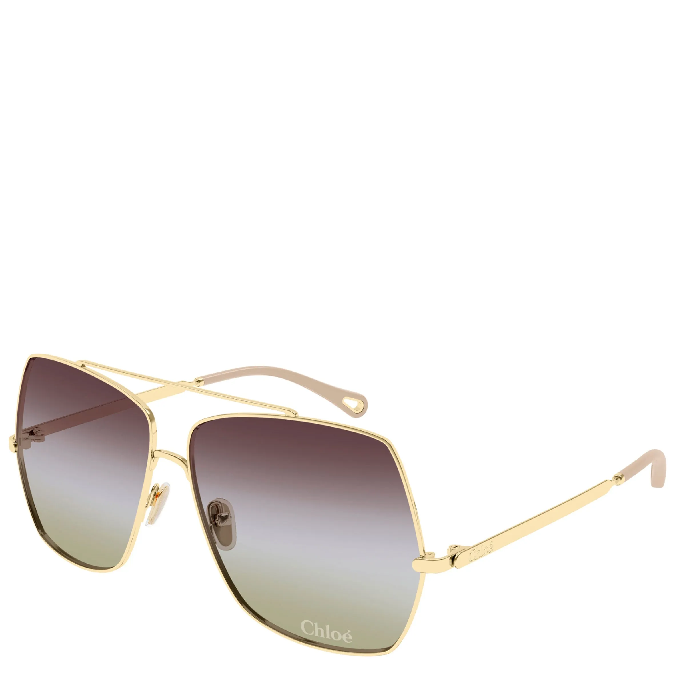 Chloe Sun CH0278S Aly Gold/Brown Aviator Sunglasses – Stylish Womens Designer Eyewear for Ultimate UV Protection