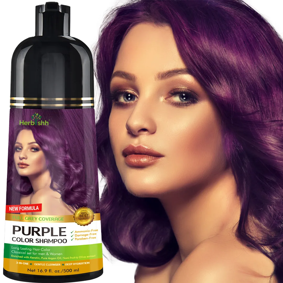 (Choose Red or Purple Shades) 2 pcs Color Shampoo   Free 1 pc Argan Hair Mask