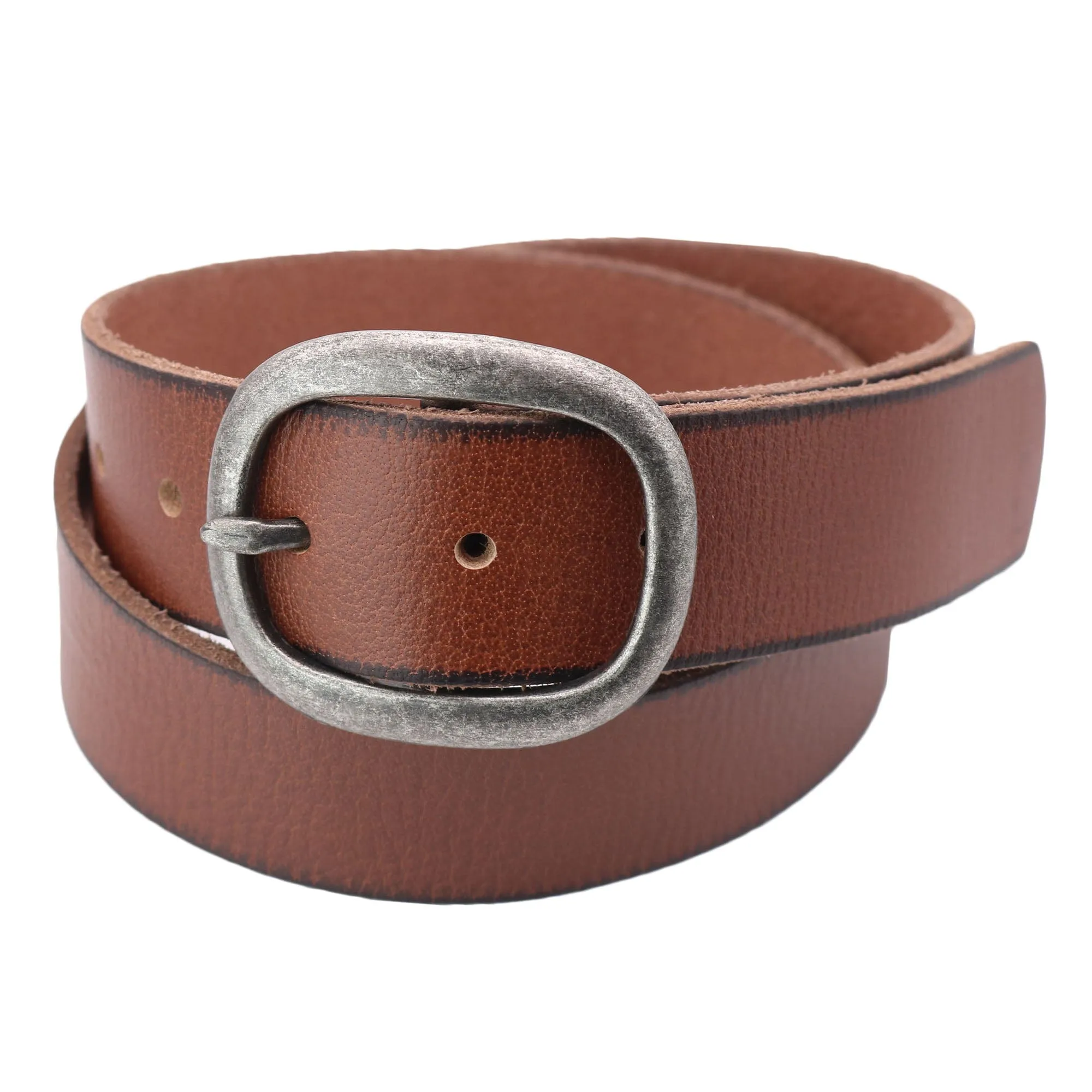 Cowgirls Rock Women's Center Bar Buckle Belt with Burnished Edges