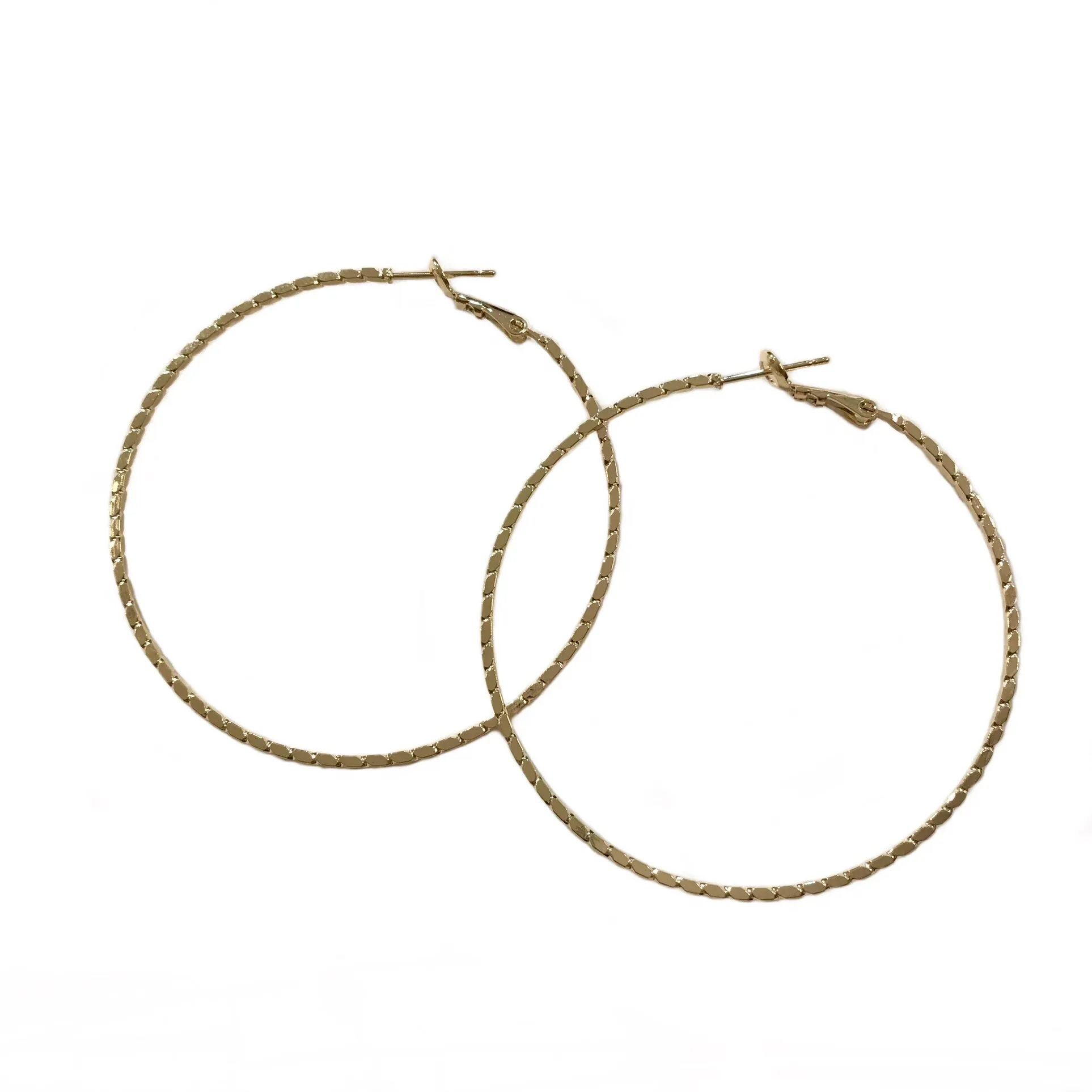 Crysta Thin Textured Hoops