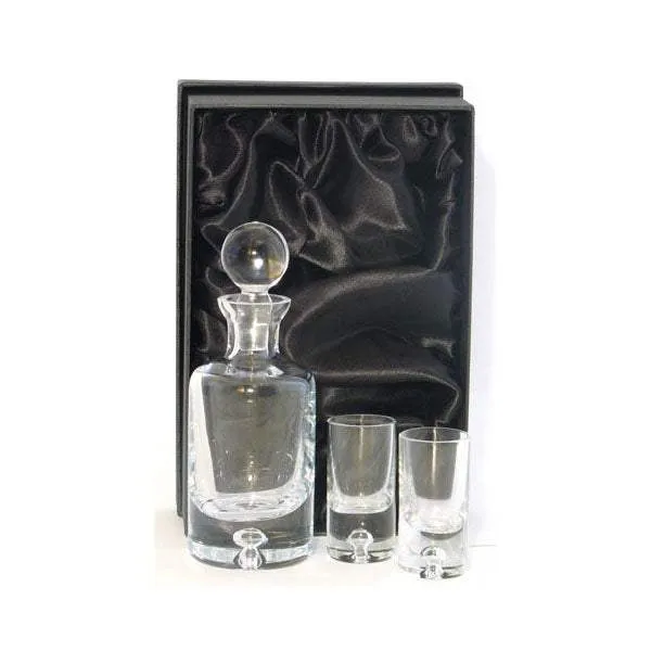 Crystal Mini Decanter Set in Black Box