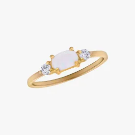 Deco Opal CZ Ring Gold