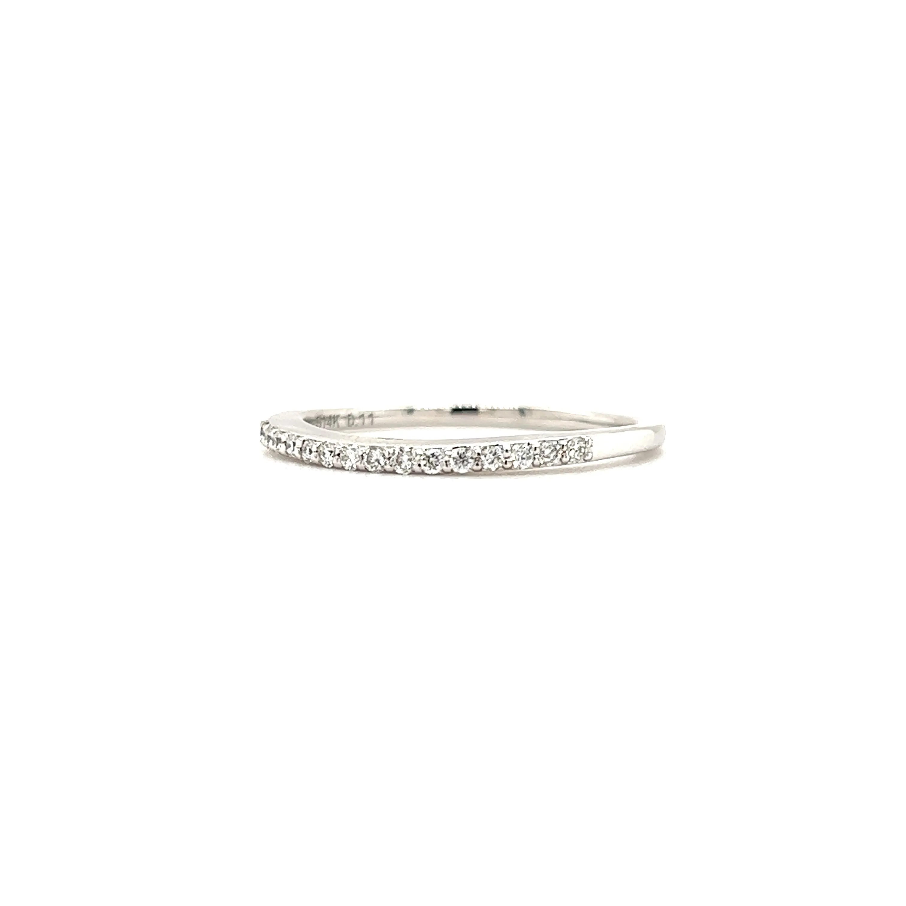 Diamond Ring with Fifteen Round Diamonds in 14K White Gold