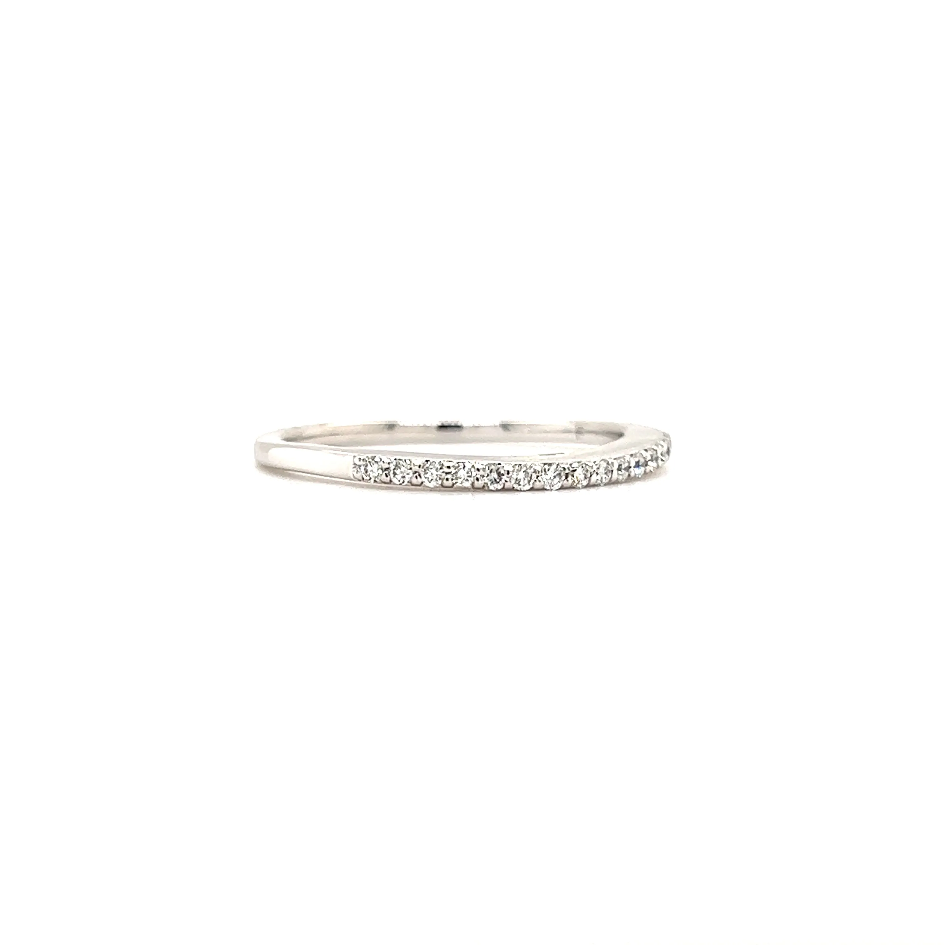 Diamond Ring with Fifteen Round Diamonds in 14K White Gold