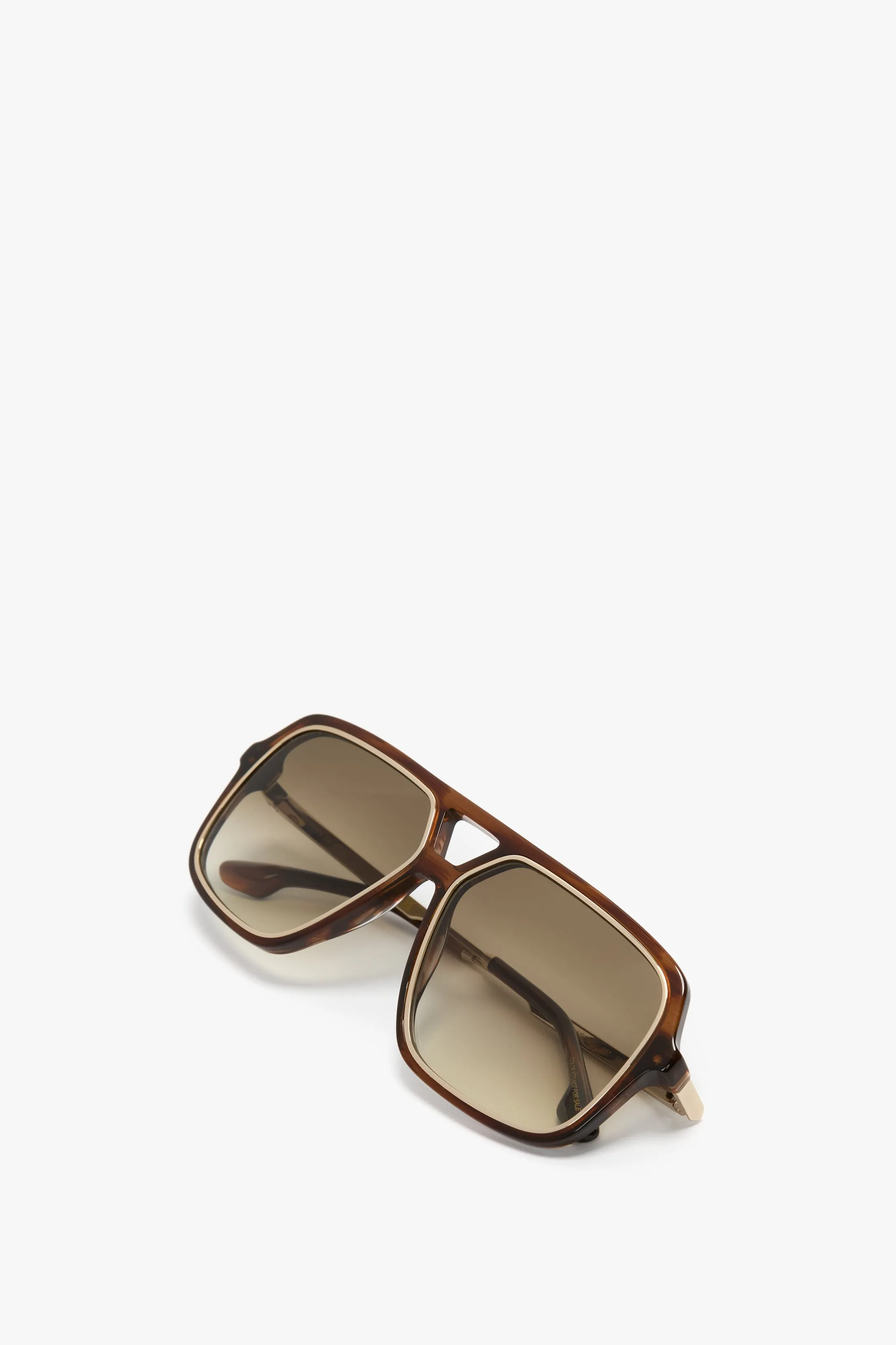 Classic Double Bridge Brown Horn Aviator Sunglasses