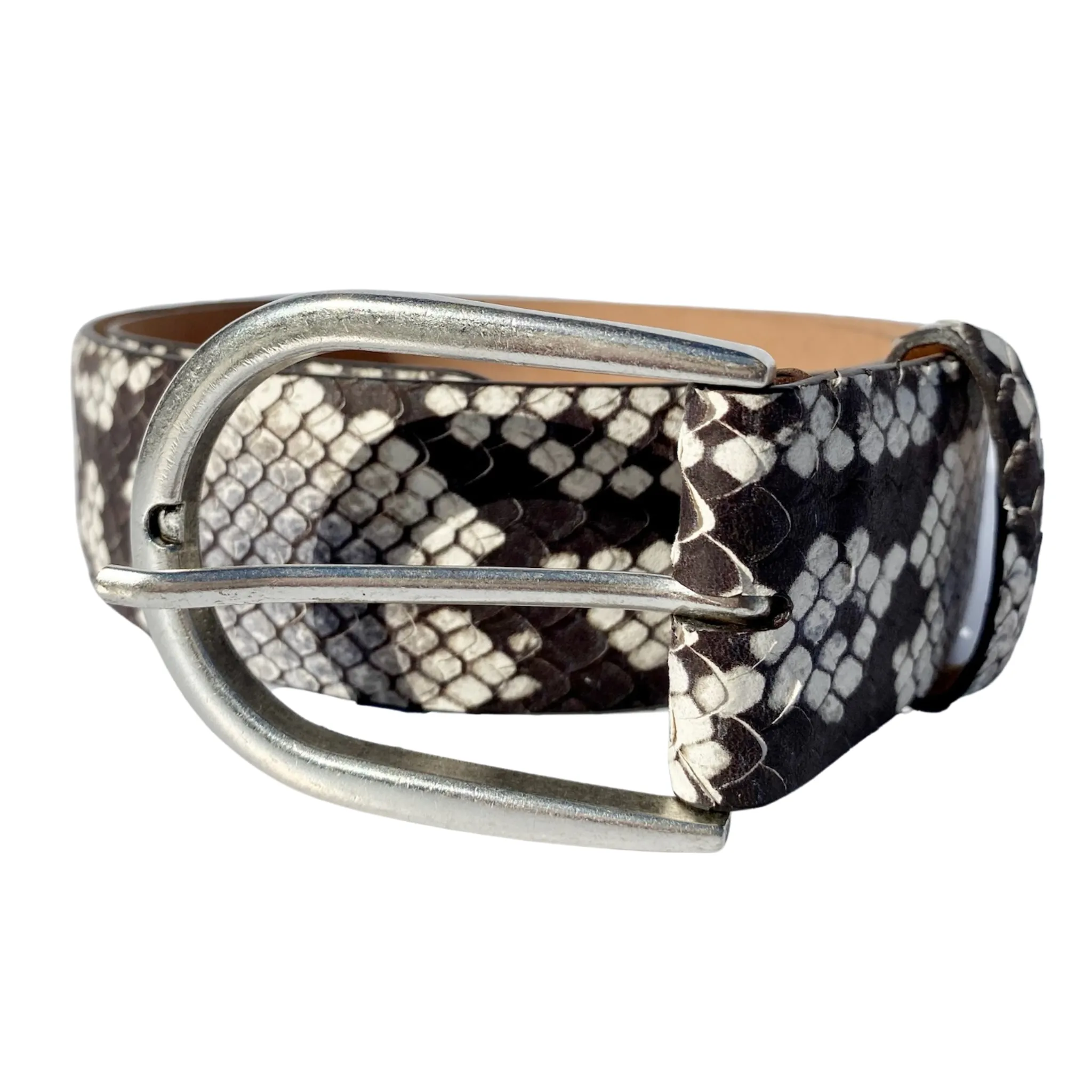 Embossed Python Leather Belt