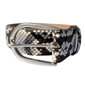 Embossed Python Leather Belt