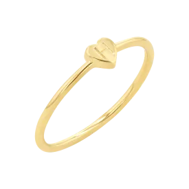 Engravable Letter Heart Stacking Ring