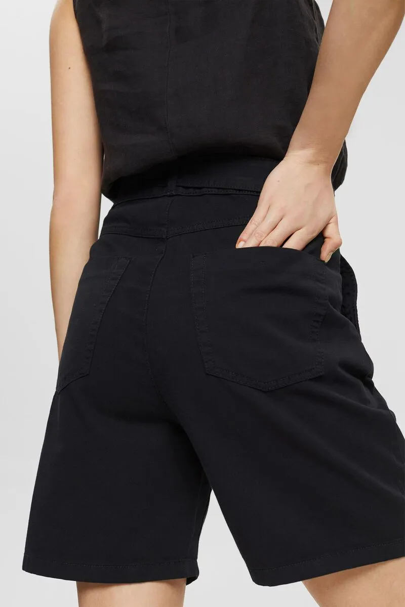 Esprit High-Waisted Shorts  100% Pima Cotton | Black