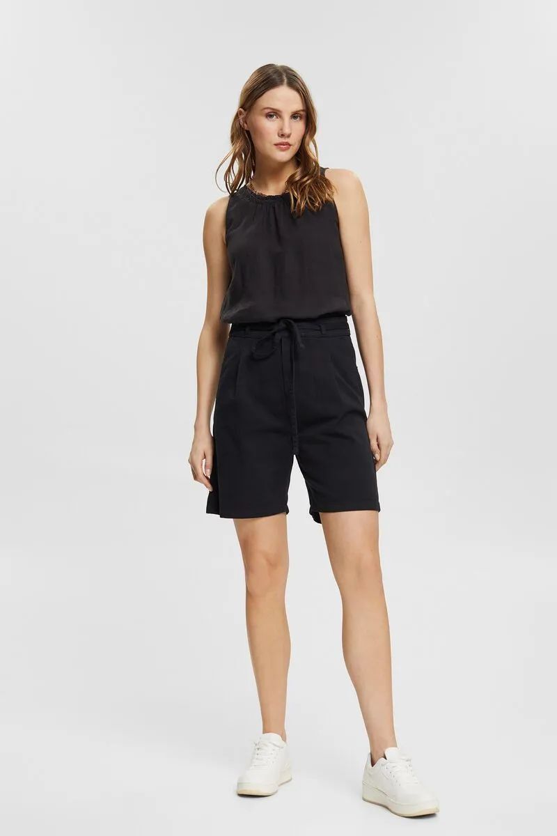 Esprit High-Waisted Shorts  100% Pima Cotton | Black