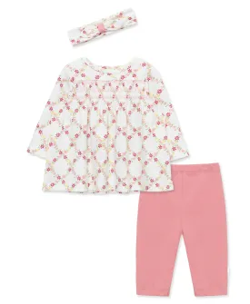 Floral Lattice Tunic Set (3M-12M)