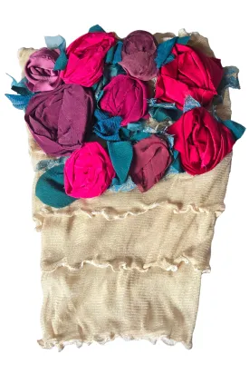 Flower Collar Headband - Tea Stained & Magenta, Teal