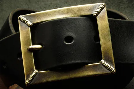 Four Spot Weld Brass Belt Buckle w/ Belt