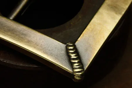 Four Spot Weld Brass Belt Buckle