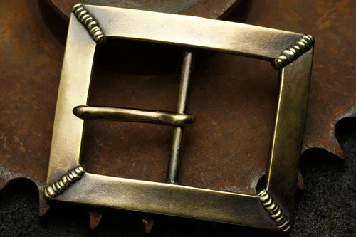 Four Spot Weld Brass Belt Buckle