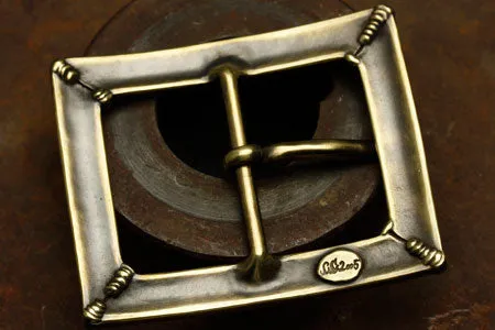 Four Spot Weld Brass Belt Buckle