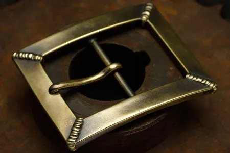 Four Spot Weld Brass Belt Buckle