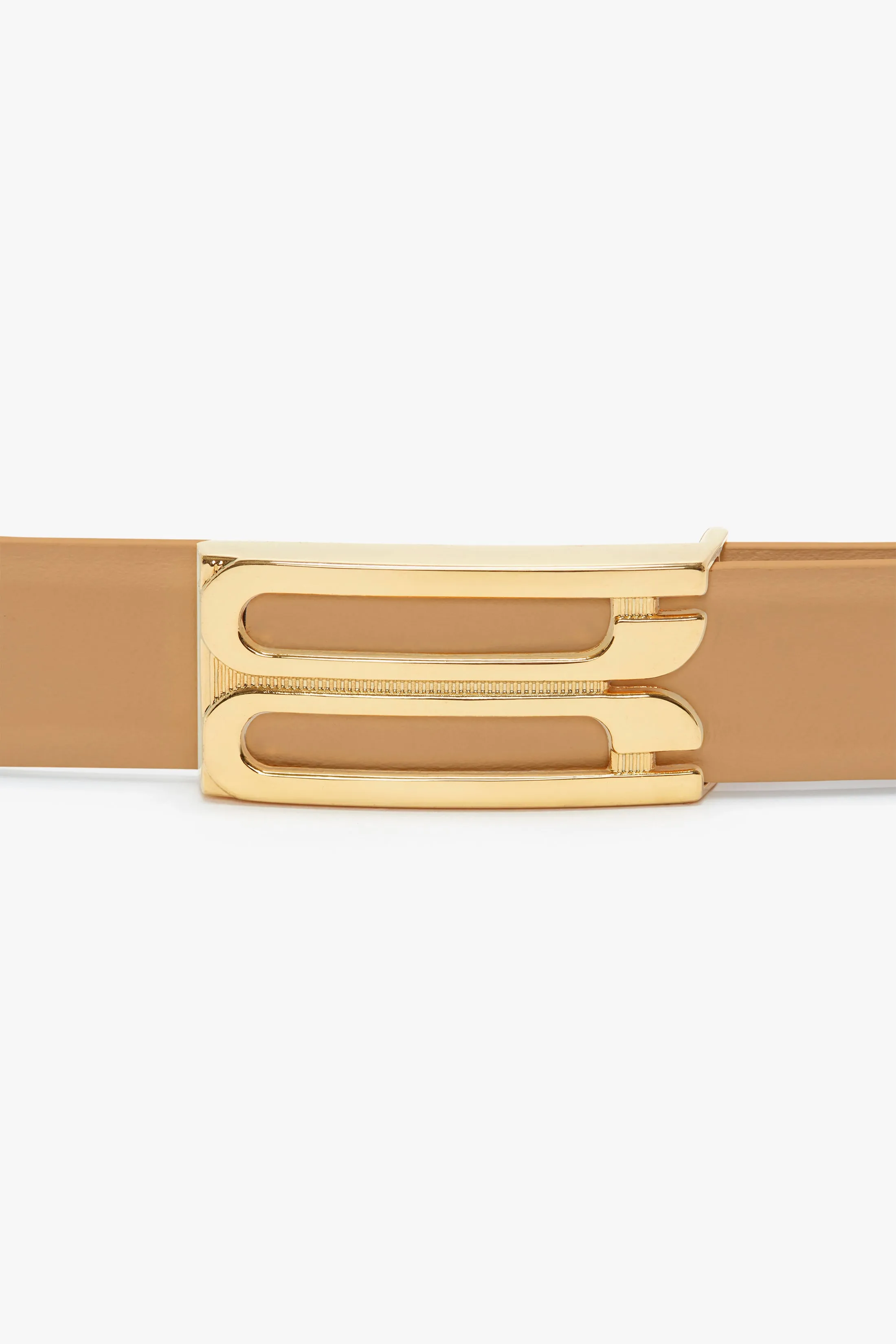 Frame Belt In Camel Leather