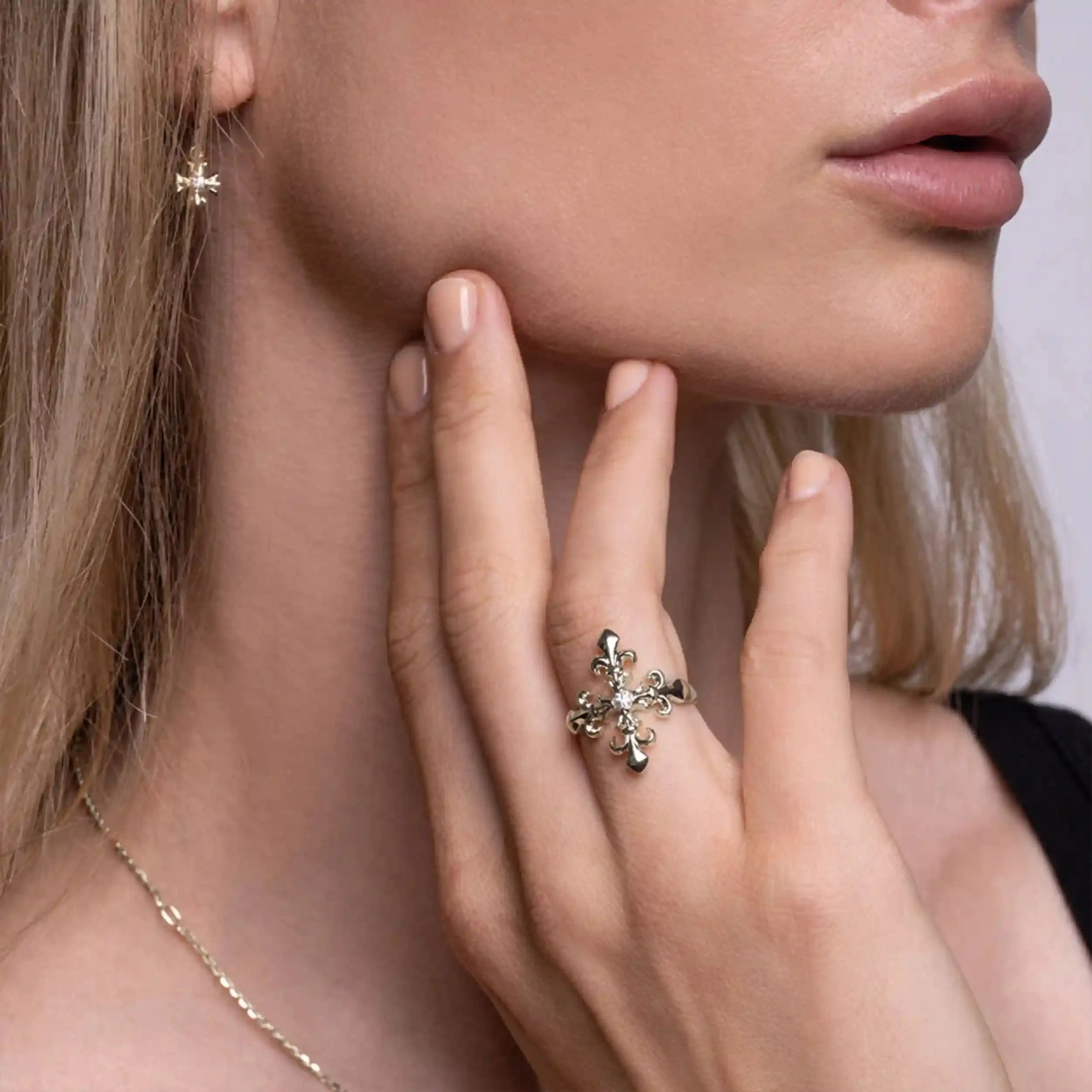 French Cross Statement Ring