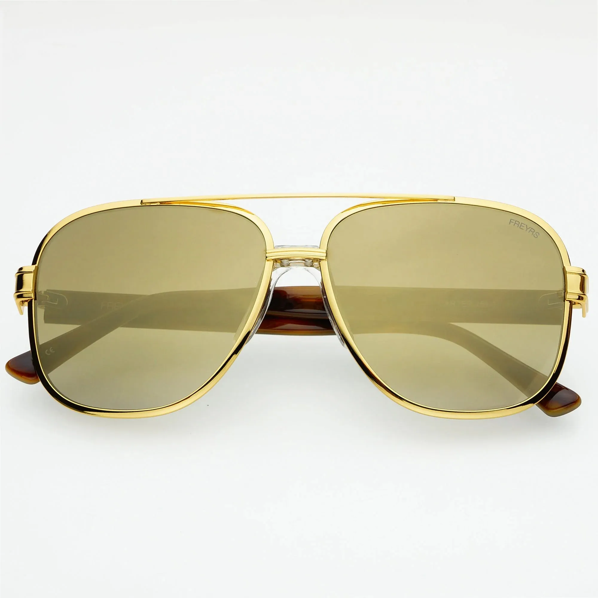 Freyrs Carter Gold Mirror Tortoise Sunglasses